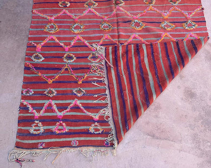 Zuiver wollen Marokkaans Kelim Berber tapijt 138 x 220 cm