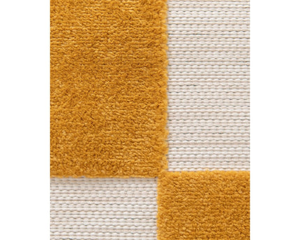 Bicolor buitenkant binnen tapijt met kleine tegels gesneden effect