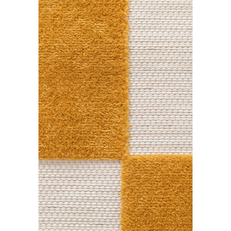 Bicolor buitenkant binnen tapijt met kleine tegels gesneden effect