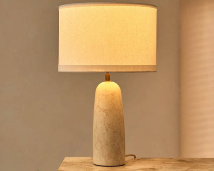 Charlotte Marmeren Lamp met Katoenen Kap – Elegante verlichting voor uw huis