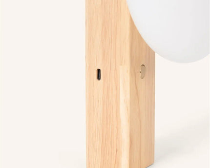 Matthew lichtbruin stijlvol houten draadloze wandlamp - oplaadbaar en dimpelbaar