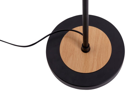 Glas-stand-lamp "Fumoso", vloerlamp gemaakt van metaal en glas in zwart, met E14-aansluiting, voor eetkamer, woonkamer, hal of kantoor, vloerlamp binnen, 150 cm hoog.