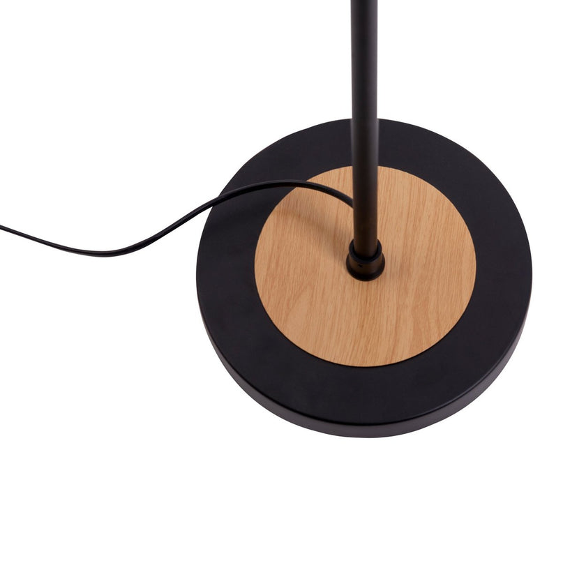 Glas-stand-lamp "Fumoso", vloerlamp gemaakt van metaal en glas in zwart, met E14-aansluiting, voor eetkamer, woonkamer, hal of kantoor, vloerlamp binnen, 150 cm hoog.