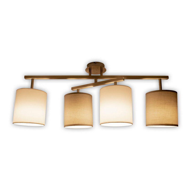 4 plafondlamp "tilde", klassieke metalen plafondlamp en textiel in grijs met E27 -aansluiting, 82 cm lang, de paraplu's zijn verstelbaar, ideaal voor woonkamer, eetkamer en slaapkamer