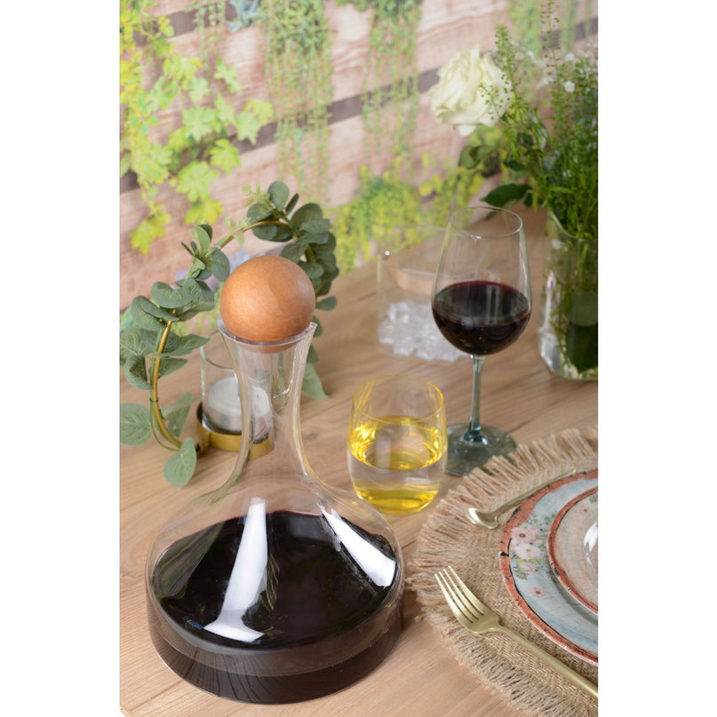 Karaf om te decanteren met houten pet
