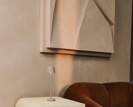 Vondel Mini Shadow Gray Oplaadbare en draadloze lamp perfect voor horeca -industrie - draadloos oplaadbaar via laadstation