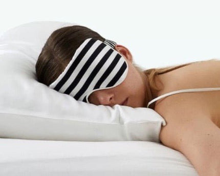100% zijde ontspanningsslaapmasker-19 mm-bandjes op schaakbordpatronen-oversize
