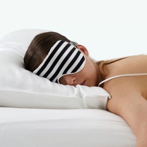 100% zijde ontspanningsslaapmasker-19 mm-bandjes op schaakbordpatronen-oversize