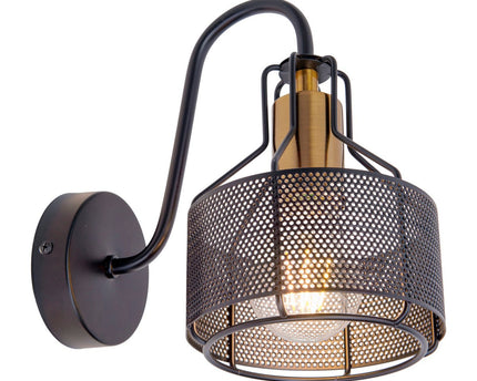 1er Wall Lamp Spot "Foro" gemaakt van metaal in het zwart, met E27 -versie, ongeveer 22 x 13,5 x 23 cm. Stijlvolle verlichting voor woonkamer, eetkamer of keuken.