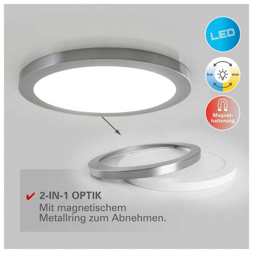 LED -plafondlamp "bonus", functie, metalen plafondlamp.
