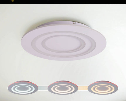 LED-plafondlicht "mirel" Ø 50 cm, 6 cm hoog, metaal en plastic in wit, geïntegreerde LED's, 2400 lm, dimmable, CCT-functie 3000-6500 K, RGB kleurverandering