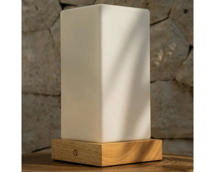 Zayn lichtbruine houten oplaadbare lamp L Dimmable & draadloze en goede batterij