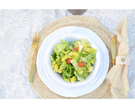 Witte melamine holle plaat bord touw 20x20x5.5 cm