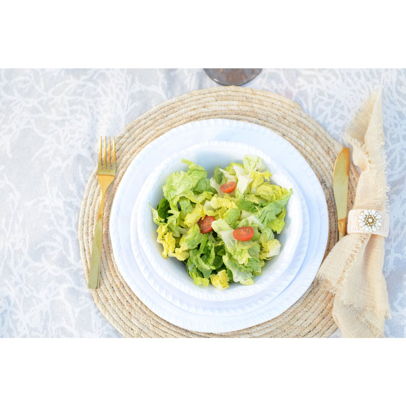 Witte melamine holle plaat bord touw 20x20x5.5 cm