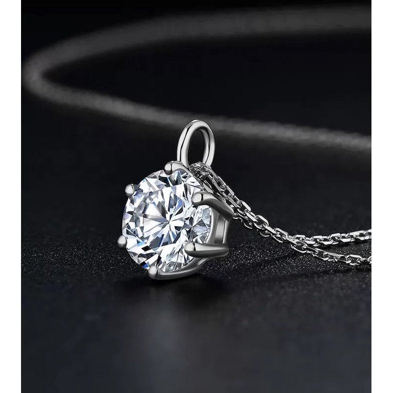 Classic 6 Claws Solitaire hanger ketting - Moissanite Stone