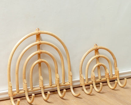 Rotan Kapstok Kapstokken Beige Wandhaken MAKU (2 maten)