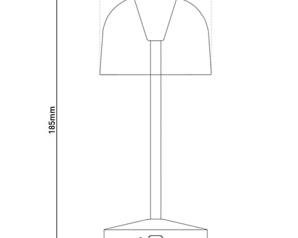 2-ex-ingestelde LED-batterijtafellamp "Gomba" voor buiten en binnen, gemaakt van metaal en plastic in matte amandel, 18,5 cm hoog