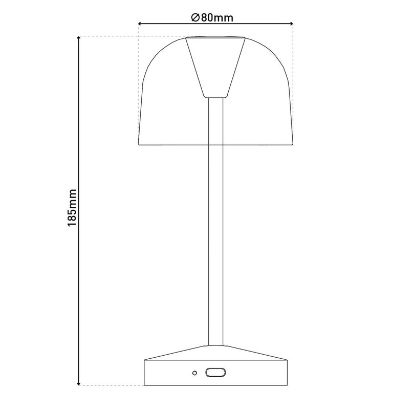 2-ex-ingestelde LED-batterijtafellamp "Gomba" voor buiten en binnen, gemaakt van metaal en plastic in matte amandel, 18,5 cm hoog