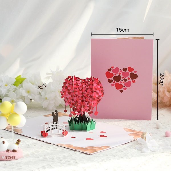 3D -kaart - Love Tree Valentijnsdagkaart