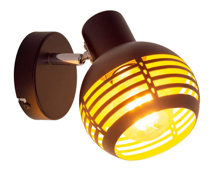 1er muur- en plafondlamp, plek "casco" gemaakt van metaal in zwart en goud, met E27 -aansluiting, 23 x 12 x 14 cm. Stijlvolle verlichting voor woonkamer, eetkamer of keuken.