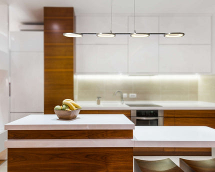 LED hanglamp "balk" gemaakt van metaal en plastic in stalen blank, met geïntegreerde LED