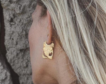 Unieke Board Drop Oorbellen - Goud en Zilver