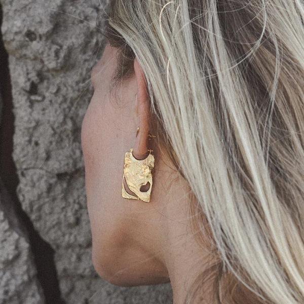 Unieke Board Drop Oorbellen - Goud en Zilver