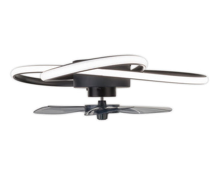 Modern LED -plafondlicht "Riccio" inclusief ventilator, nachtlichtfunctie, dim- en lichttemperatuurinstelling is uitgerust met stevig geïnstalleerde LED's en heeft een geschatte Øvon 58 cm.