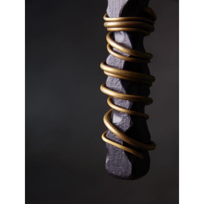 Zwarte sandaalhout bronzen lijn hanger