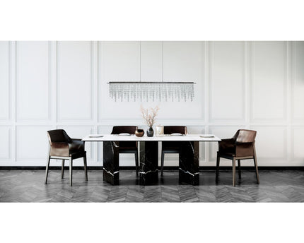 LED hanglamp "diamanten", hanglamp, metaal en kristalglas, chroom, met stevig gebouwd -in LED's, voor eetkamer, woonkamer, gang of kantoor, 120 cm lang