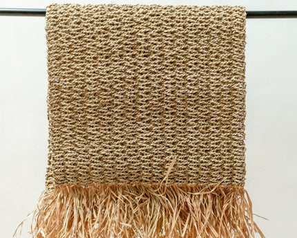 Zeegras vloerkleed met kwastjes 120x60 cm geweven Boho tapijt gemaakt van zeegras BARA