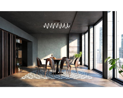LED -plafondlicht "Belleza", moderne metalen plafondlamp en plastic in zwart en wit, met stevig gebouwd -in LED's, dimbaar, ongeveer 100 cm lang. De ideale verlichting voor woonkamer, eetkamer of keuken.