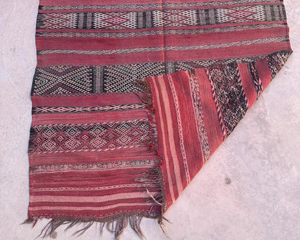 Zuiver wollen Marokkaans Kelim Berber tapijt 150 x 282 cm