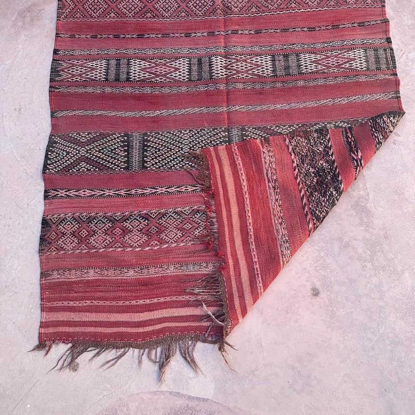 Zuiver wollen Marokkaans Kelim Berber tapijt 150 x 282 cm