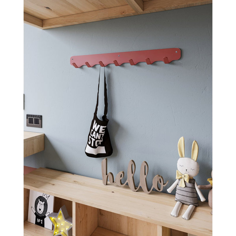 Gorillz Rounded Seven - Wandkapstok - 7 Kapstok Haken - Rood