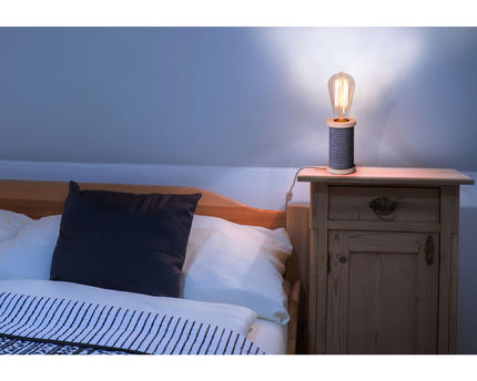 Tafellamp Max. 12 cm hoog, decoratieve tafellamp gemaakt van metaal en plastic en textielmateriaal in zwart, wit, E27 -aansluiting, tafellamp voor eetkamer, keuken, kinderkamer, gang