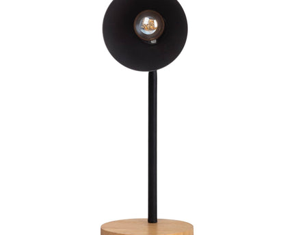 "Marie" bureaulamp gemaakt van metaal en hout, E14, zwart, 36,5 cm hoog