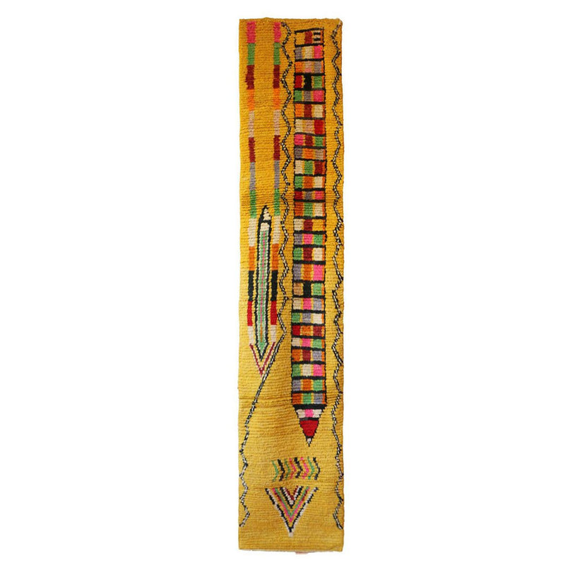 Zuiver wollen Marokkaans Berber halkleed 66 x 340 cm