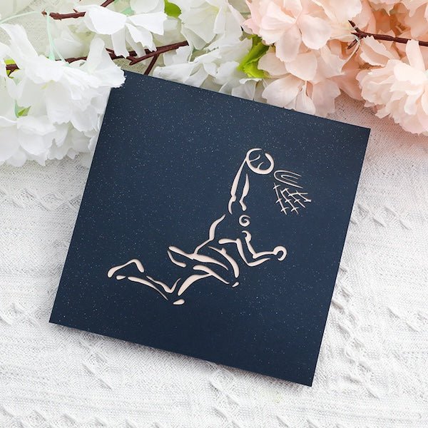 3D -kaart voor hem voor papa - basketbalontwerpkaart