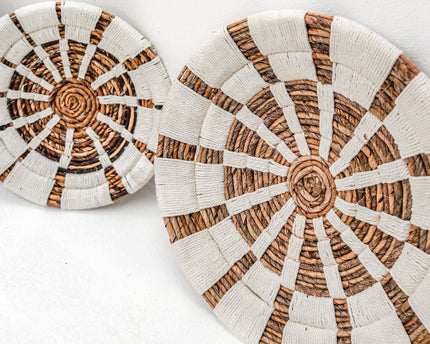 Wanddecoratie | Wandmand | Wandmand | Decoratieve schaal HUTAN van bananenvezel (2 maten)