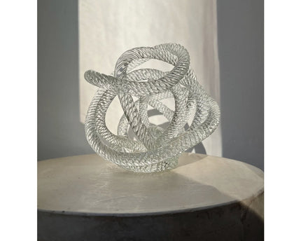 Groot geknoopt glassculptuur (L) Diameter 20cm