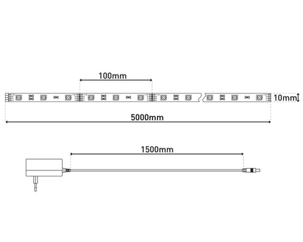 Tuya LED-RGB-streep met Bluetooth, functie, strepen, plastic, kleurrijk, geïntegreerde LED,