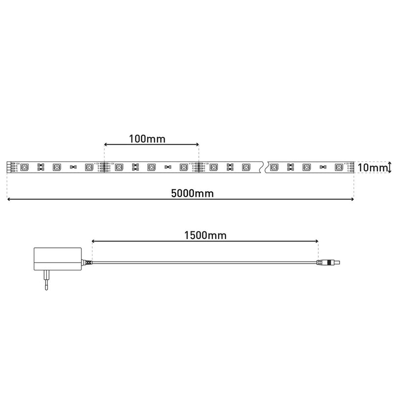 Tuya LED-RGB-streep met Bluetooth, functie, strepen, plastic, kleurrijk, geïntegreerde LED,