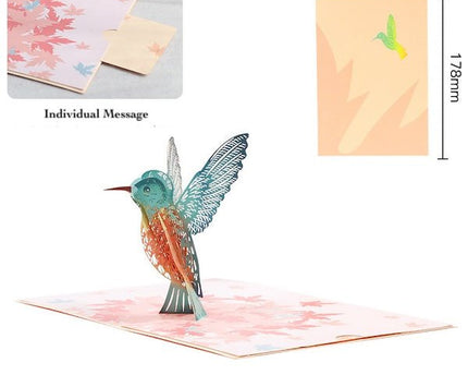 3D -kaart - Hummingbird Birthday Card