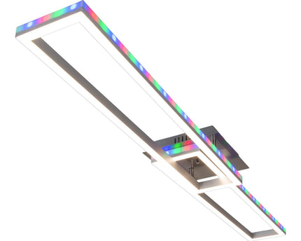 LED CCT-plafondlamp + RGB-backlight "Bantry" met veel functies, 115 cm lang, inclusief afstandsbediening