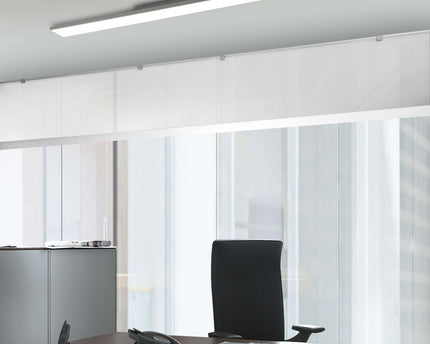 LED -paneel plafondlicht "Carente" lengte 119,5 cm, frameless, vele functies, gemaakt van metaal en plastic, witte, geïntegreerde LED's