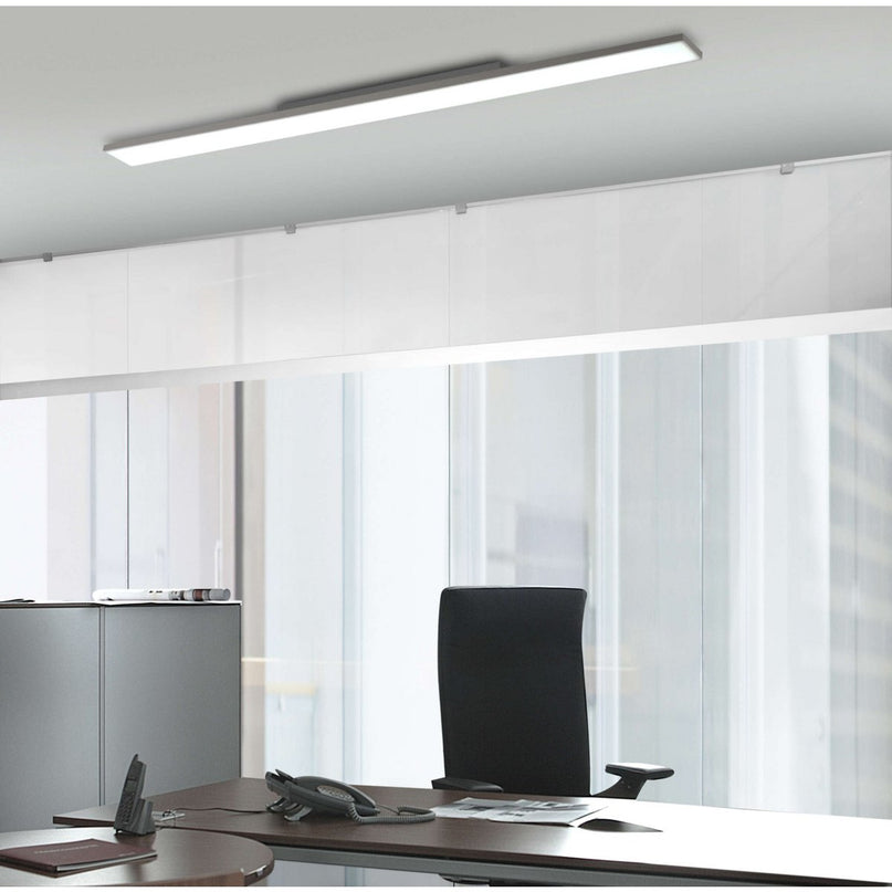 LED -paneel plafondlicht "Carente" lengte 119,5 cm, frameless, vele functies, gemaakt van metaal en plastic, witte, geïntegreerde LED's