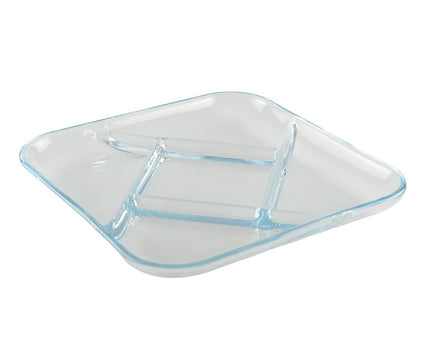 Platte 5 vierkante glazen compartimenten