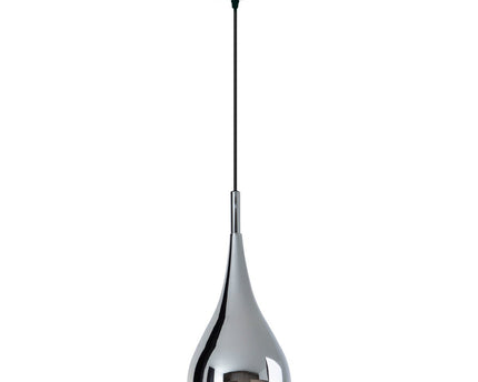 Hanger Lamp "Style", retro klassiek, hanglamp gemaakt van chroom-glanzend metaal met E27-aansluiting, paraplu Ø15 cm, ideaal voor eetkamer, woonkamer en keuken.