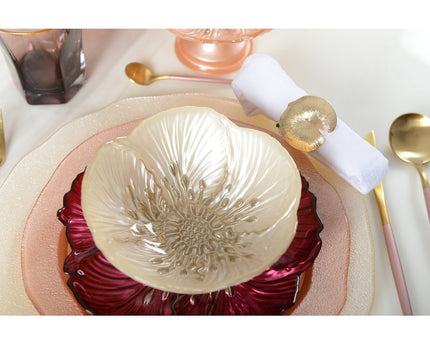 Set van 4 rondes van Nilled servetten gouden